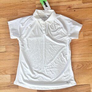 NWT Prince Women's White Fashion Snap Polo Tennis Golf Size Small